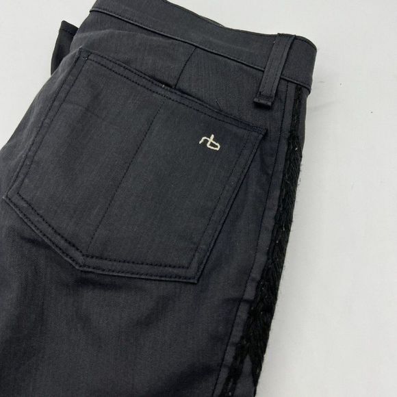 Rag and Bone Raja Shoreditch Black Waxed Jeans Size 29 - Picture 7 of 7